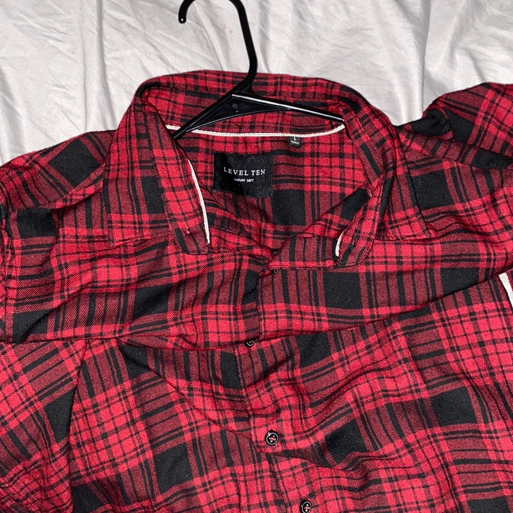 Fall Flannels - Size Large - Long Sleeve - Red + Black Lumberjack